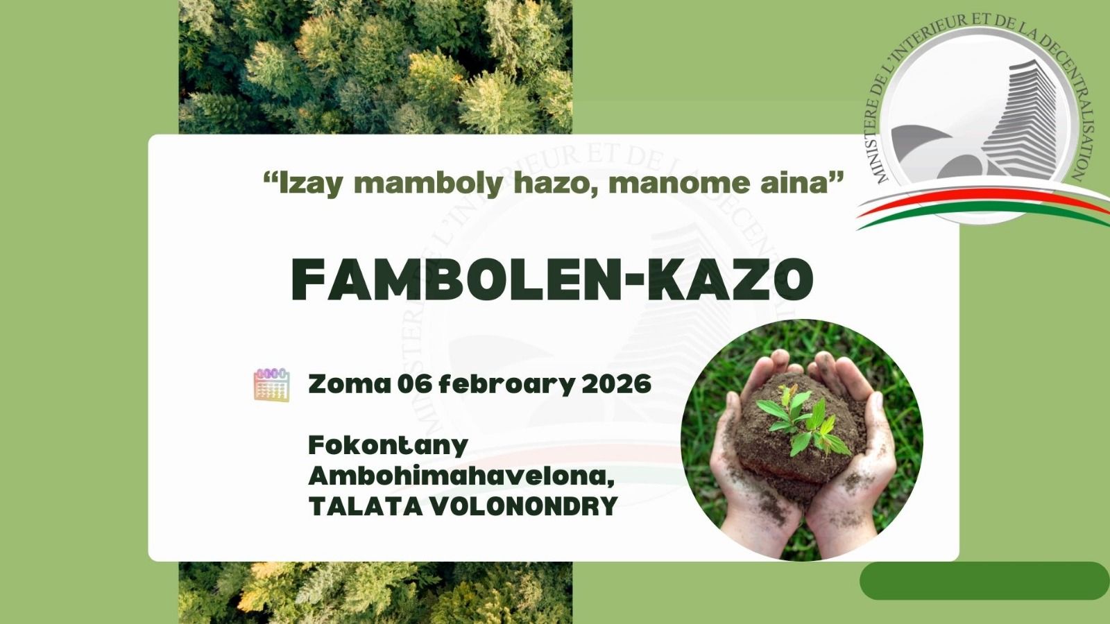 IZAY MAMBOLY HAZO, MANOME AINA