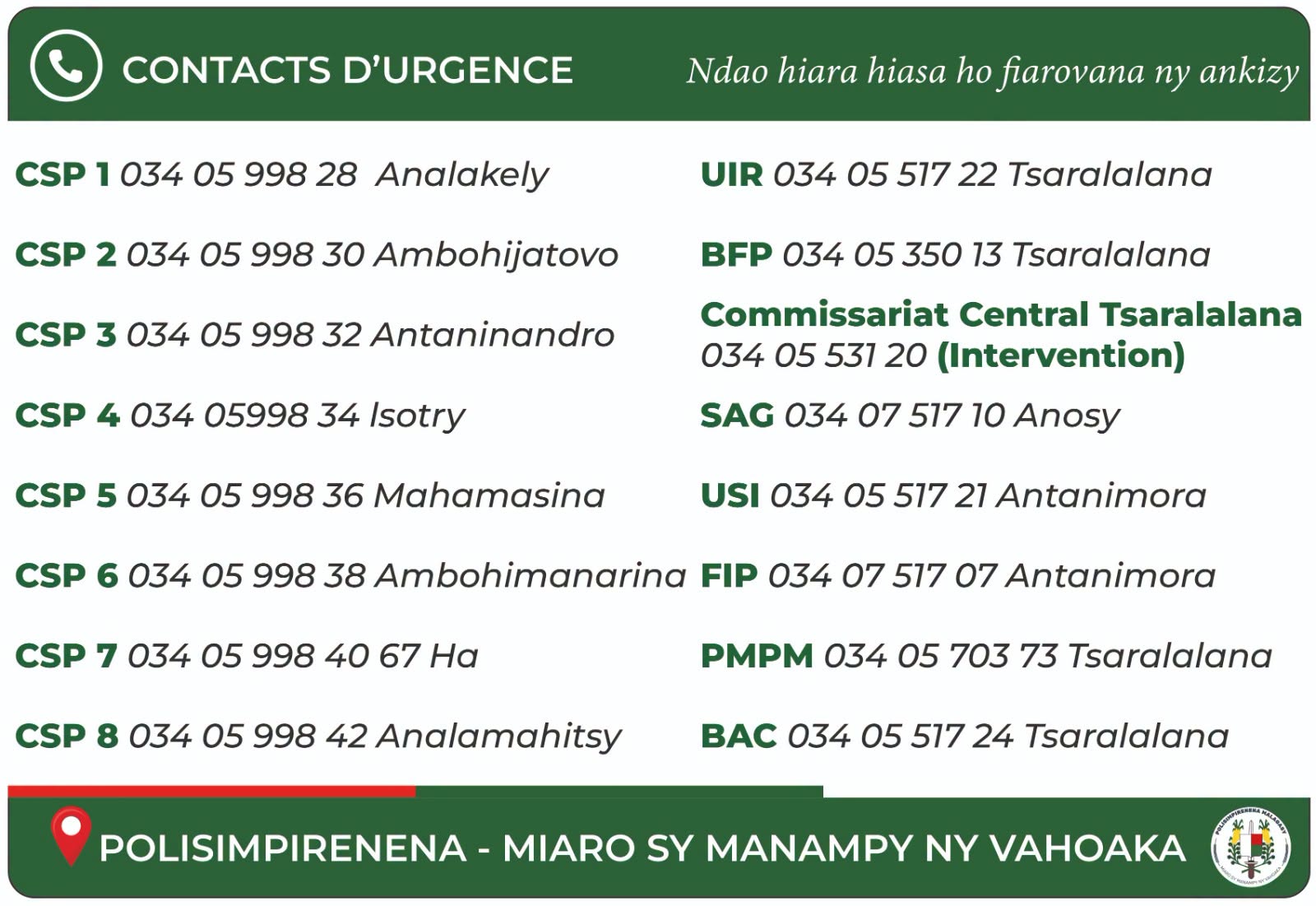 LAHARANA AZAHOANA NY TOMPON'ANDRAIKITRA